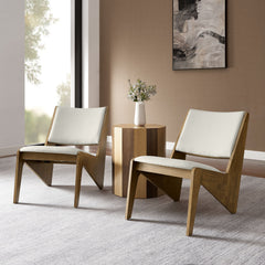 Rylina Weathered Oak/Stone Vegan Leather Accent Chairs (Set of 2) - Ornate Home