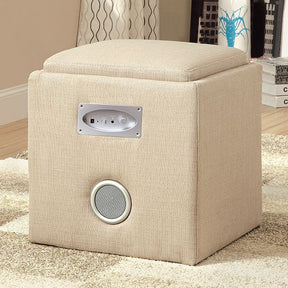 Rythmo Ivory Speaker Ottoman - Ornate Home