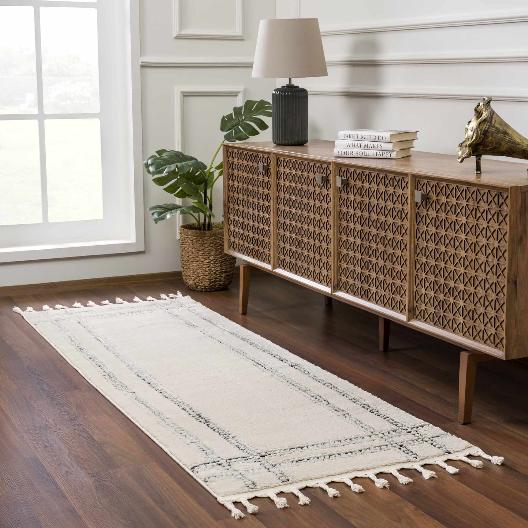 Ryuu Black & White Area Rug - Clearance - Ornate Home