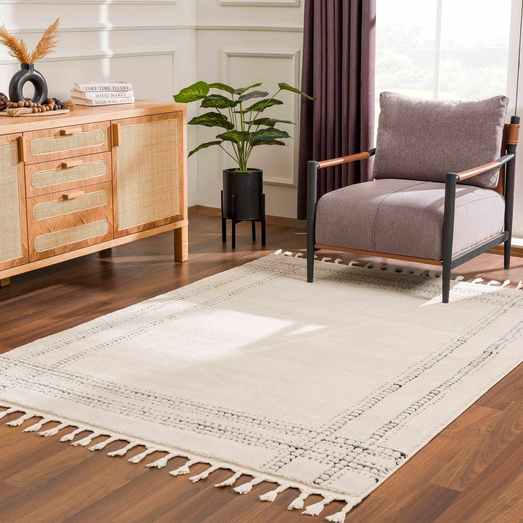 Ryuu Black & White Area Rug - Ornate Home