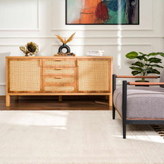 Ryuu Ivory Carved Area Rug - Ornate Home