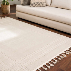 Ryuu Ivory Carved Area Rug - Ornate Home