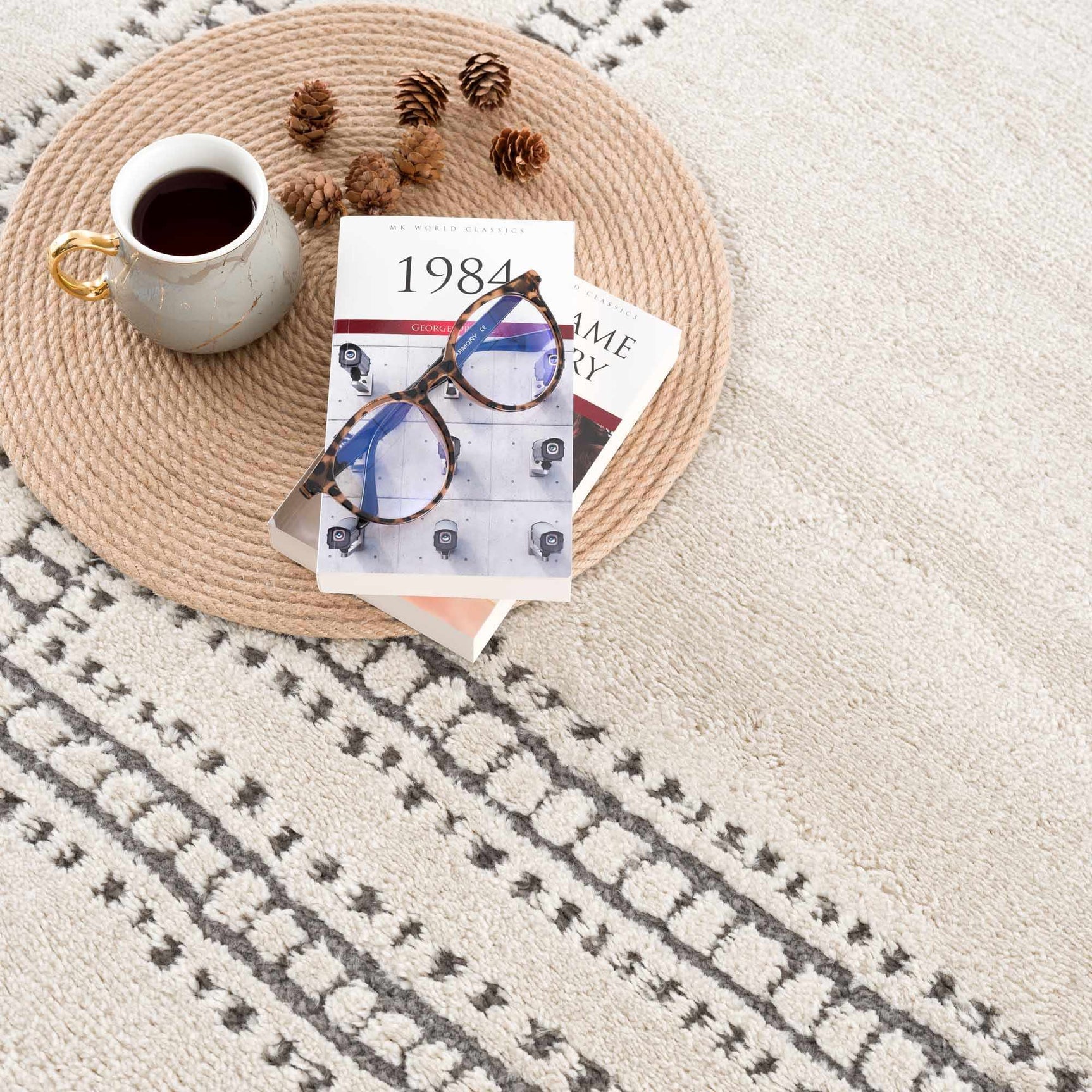 Ryuu Ivory & Gray Area Rug - Promo - Ornate Home