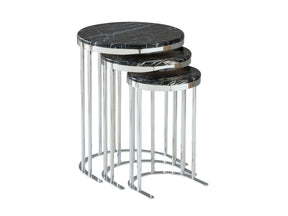 SC 301 Black/Silver Nesting Table - Ornate Home