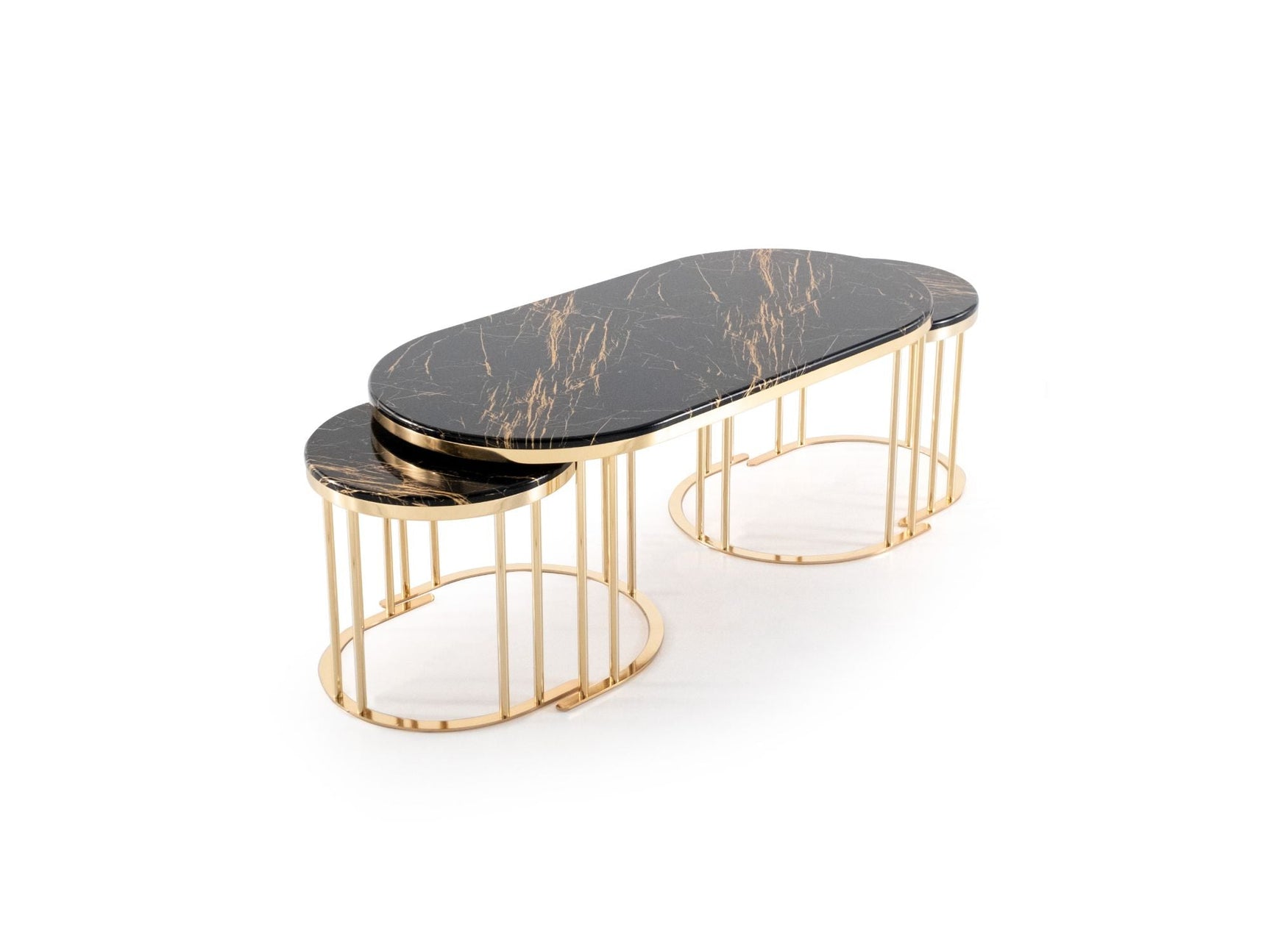 2 In 1 Black/Gold Coffee Table