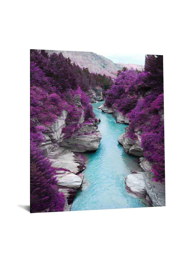 Purple Trees in Canyon Tempered Glass w / Foil - Ornate Home