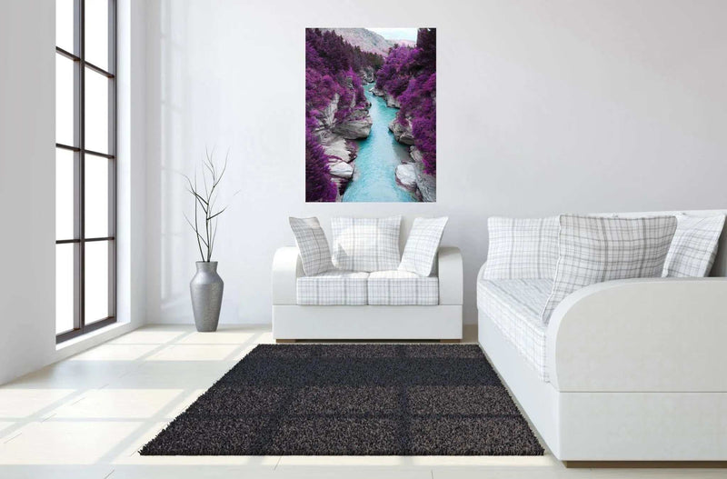 Purple Trees in Canyon Tempered Glass w / Foil - Ornate Home