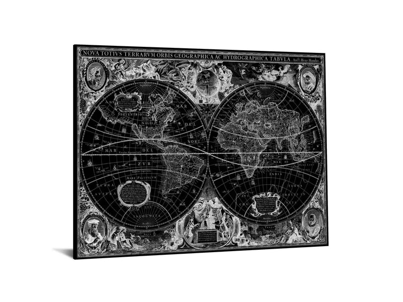 Worls Map Tempered Glass w / Foil - Ornate Home