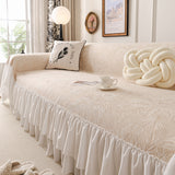 French Chic Style Ruffle Floral Cover Throws for Sofas, Decorative Couch Covers