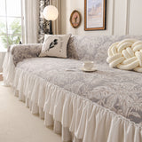 French Chic Style Ruffle Floral Cover Throws for Sofas, Decorative Couch Covers