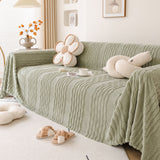 Modern 3D Water Ripple Sofa Cover, Non-Shedding Cream Style Furniture Protector Throw