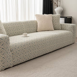 3D Jacquard Geometric Sofa Cover, High Stretch Soft Polar Fleece Slipcover for Couch