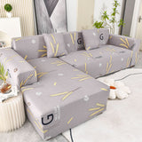 Boho Printed Sofa Slipcover, Stretch Furniture Protector for Sectional L-Shaped Sofa