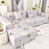 Boho Printed Sofa Slipcover, Stretch Furniture Protector for Sectional L-Shaped Sofa