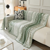 Chenille Sofa Cover Throw Blanket, Boho Geometric Scratch Proof Couch Protector