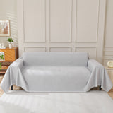 Solid Color Chenille Sofa Throw Blanket, Cozy & Easy Care Fringed Furniture Protector