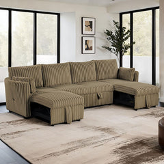 Denholme Brown U-Sectional w/ Pull Out - Ornate Home