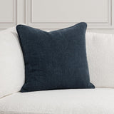 SLD Bedford Indigo Linen 22x22 Throw Pillow (Set of 2) - Ornate Home