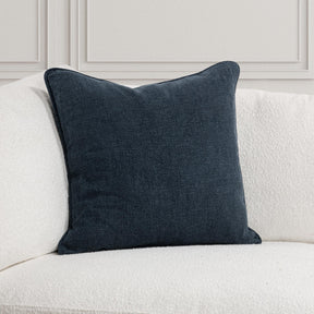 SLD Bedford Indigo Linen 22x22 Throw Pillow (Set of 2) - Ornate Home