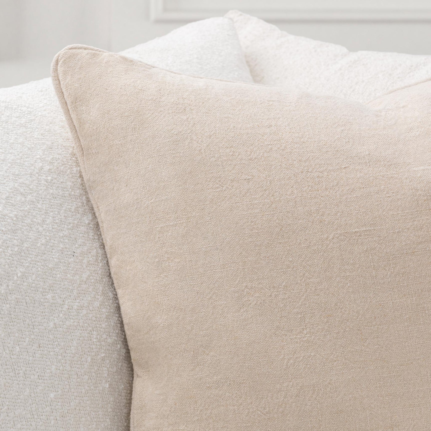 SLD Bedford Linen Oat 22x22 Throw Pillow (Set of 2) - Ornate Home