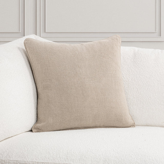 SLD Bedford Natural Linen 22x22 Throw Pillow (Set of 2) - Ornate Home