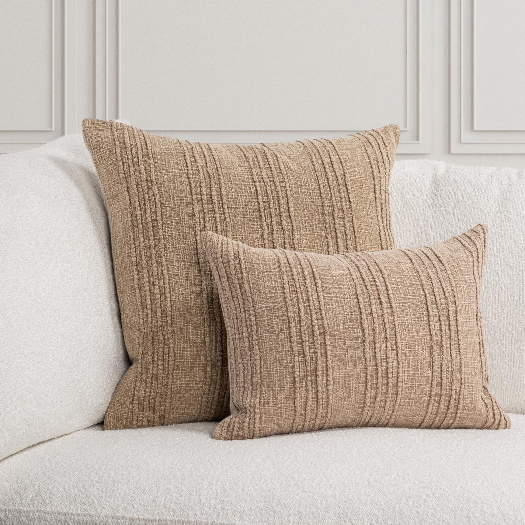 SLD Gratitude Natural Multiple Sizes Throw Pillow (Set of 2) - Ornate Home