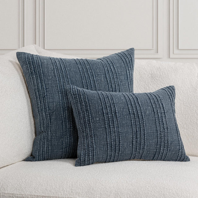 SLD Gratitude Navy Blue Multiple Sizes Throw Pillow (Set of 2) - Ornate Home