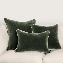 SLD Heirloom Forest Green Velvet Multiple Sizes Throw Pillow (Set of 2) - Ornate Home
