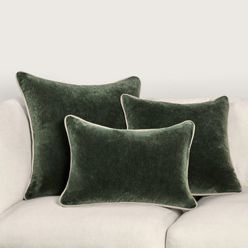 SLD Heirloom Forest Green Velvet Multiple Sizes Throw Pillow (Set of 2) - Ornate Home