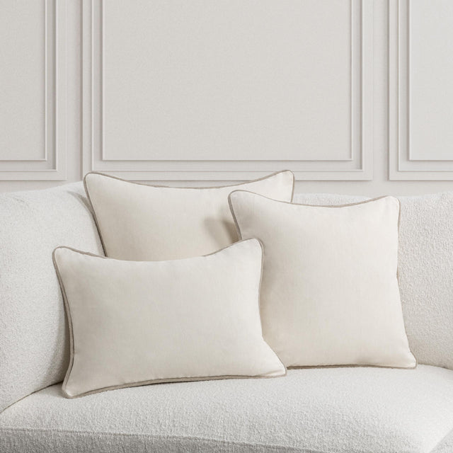 SLD Heirloom Ivory Velvet Multiple Sizes Throw Pillow (Set of 2) - Ornate Home