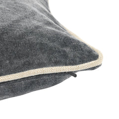 SLD Heirloom Stone Gray Velvet Multiple Sizes Throw Pillow (Set of 2) - Ornate Home