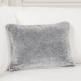 SLD Heirloom Stone Gray Velvet Multiple Sizes Throw Pillow (Set of 2) - Ornate Home