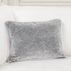 SLD Heirloom Stone Gray Velvet Multiple Sizes Throw Pillow (Set of 2) - Ornate Home