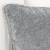 SLD Heirloom Stone Gray Velvet Multiple Sizes Throw Pillow (Set of 2) - Ornate Home