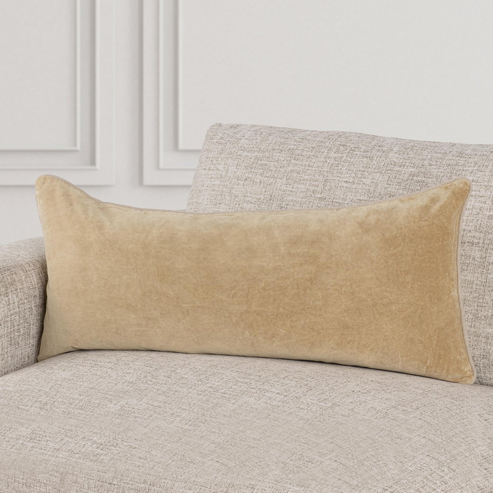 SLD Heirloom Wheat Velvet Multiple Sizes Throw Pillow (Set of 2) - Ornate Home