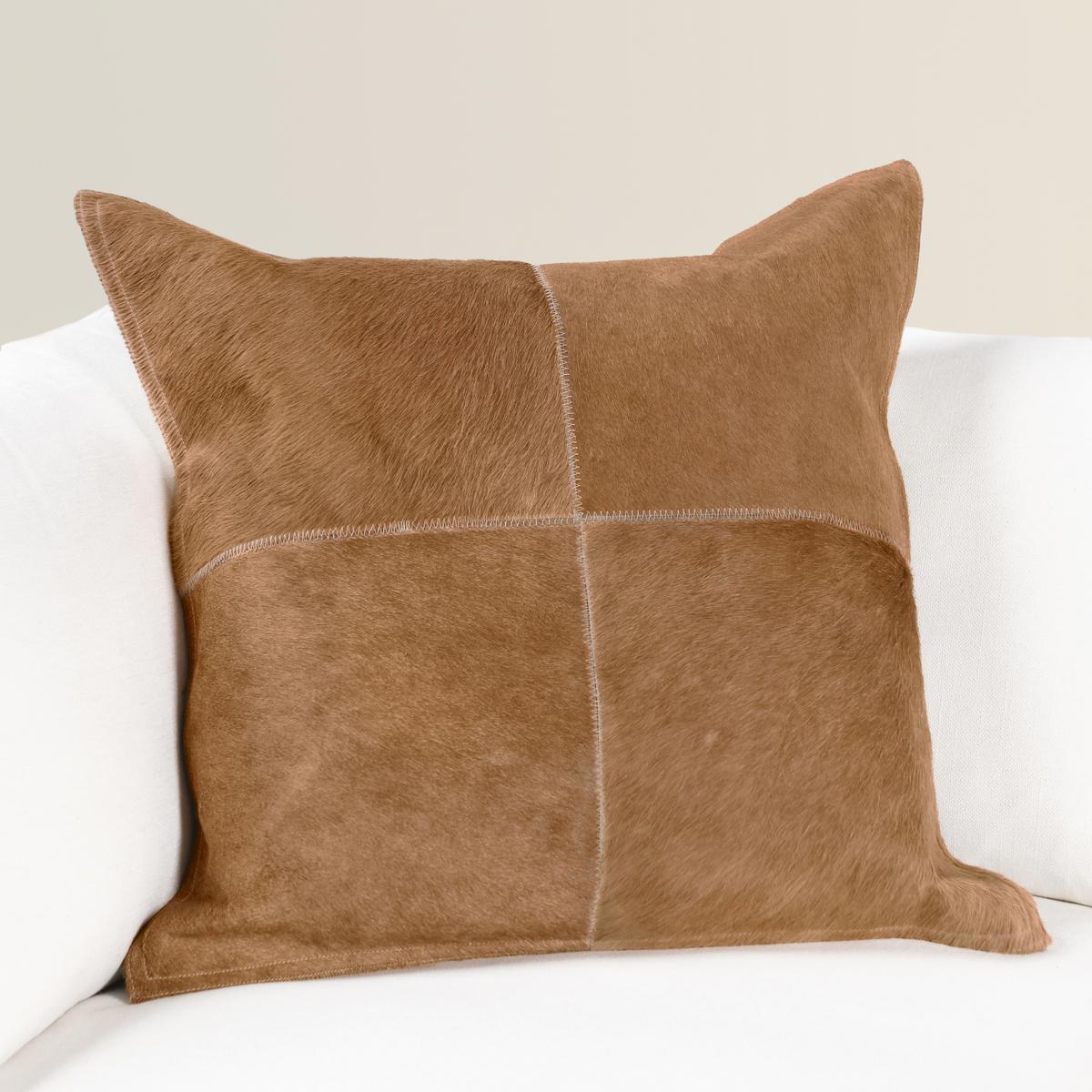 SLD Hide Canada Honey Tan 20x20 Throw Pillow (Set of 2) - Ornate Home