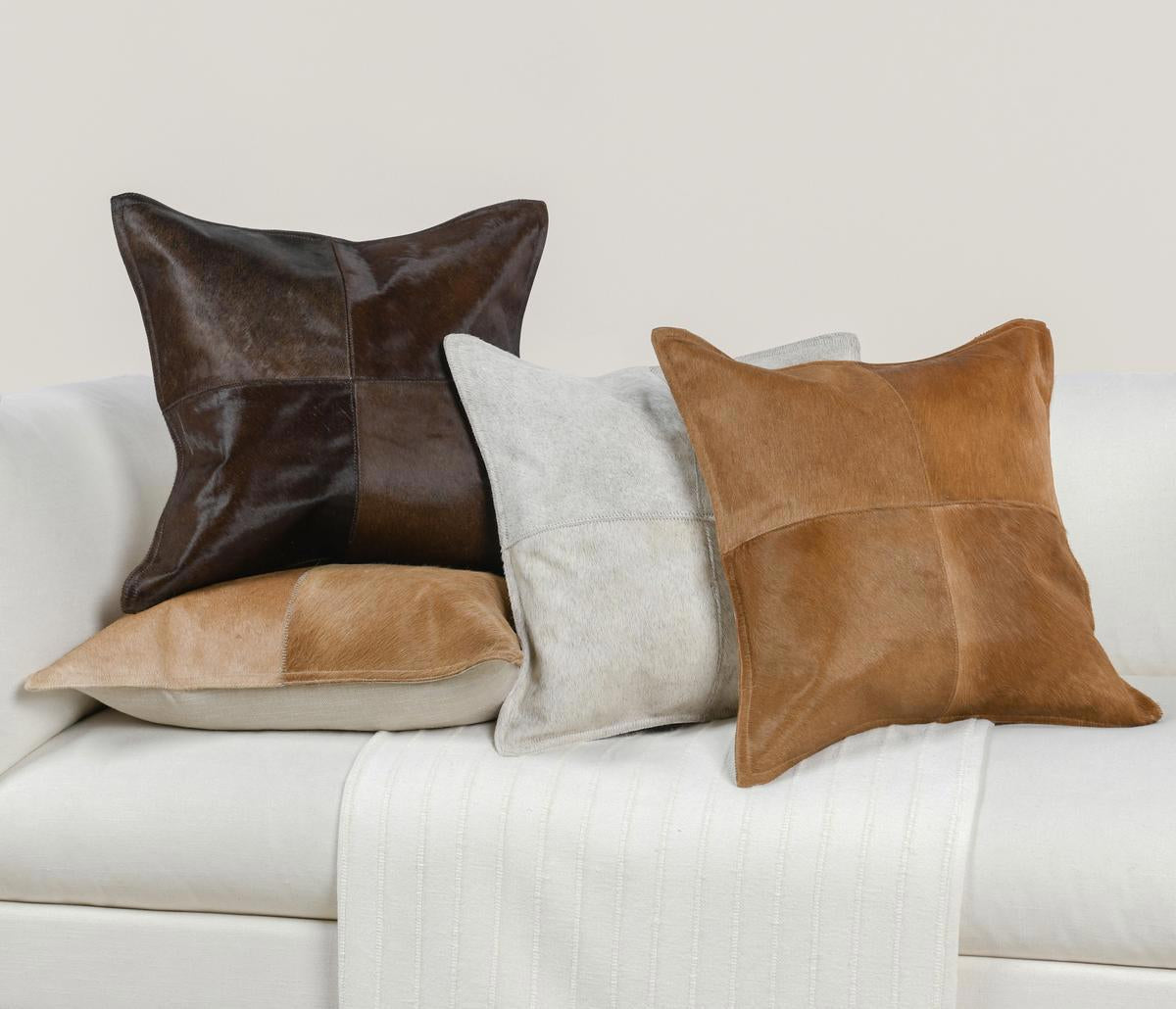 SLD Hide Canada Honey Tan 20x20 Throw Pillow (Set of 2) - Ornate Home