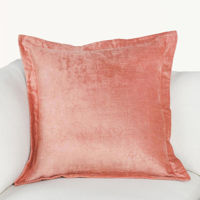 SLD Lapis Dusty Coral Velvet 22x22 Throw Pillow (Set of 2) - Ornate Home