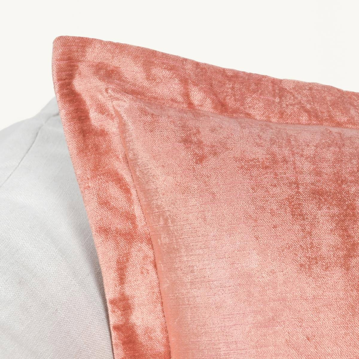 SLD Lapis Dusty Coral Velvet 22x22 Throw Pillow (Set of 2) - Ornate Home