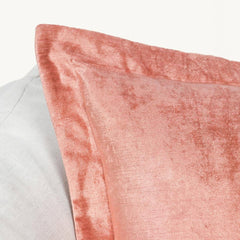 SLD Lapis Dusty Coral Velvet 22x22 Throw Pillow (Set of 2) - Ornate Home