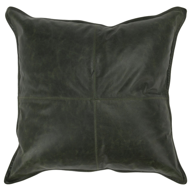 SLD Leather Acre Forest Green Multiple Sizes Throw Pillow (Set of 2) - Ornate Home