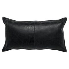 SLD Leather Dexter Onyx Multiple Sizes Throw Pillow (Set of 2) - Ornate Home