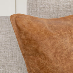 SLD Leather Dumont Chestnut Multiple Sizes Throw Pillow (Set of 2) - Ornate Home