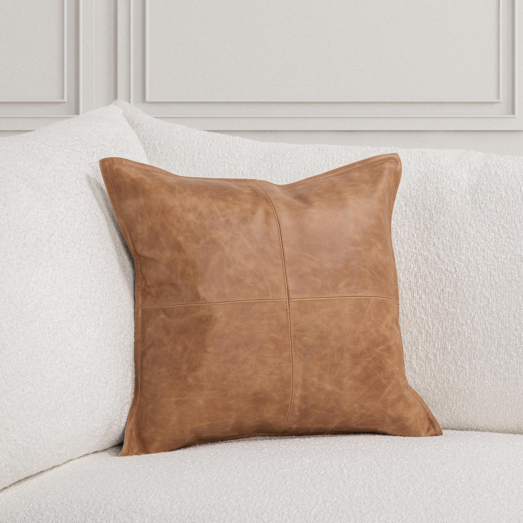 SLD Leather Dumont Chestnut Multiple Sizes Throw Pillow (Set of 2) - Ornate Home