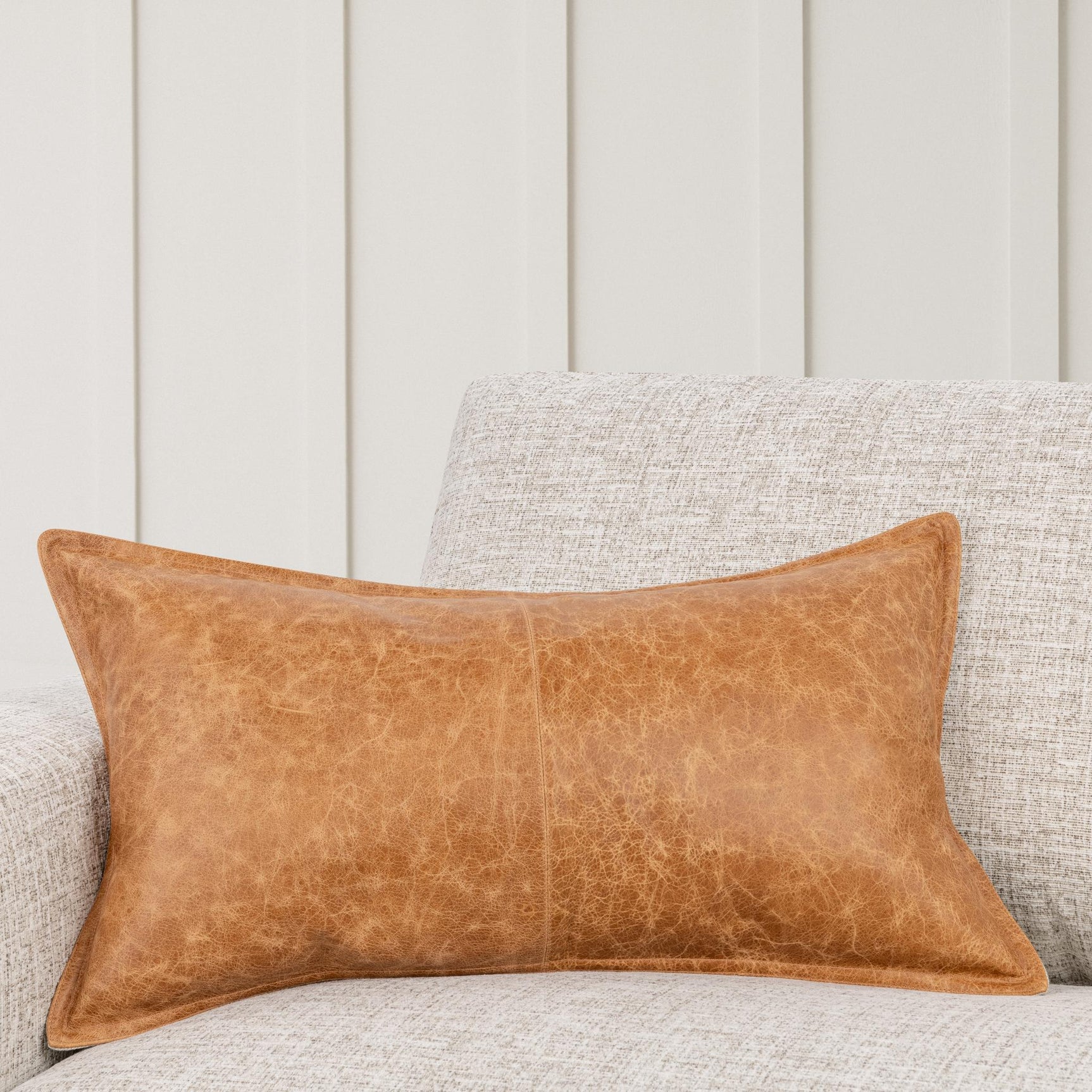 SLD Leather Dumont Chestnut Multiple Sizes Throw Pillow (Set of 2) - Ornate Home