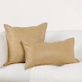 SLD Leather Golden Wheat Multiple Sizes Throw Pillow (Set of 2) - Ornate Home