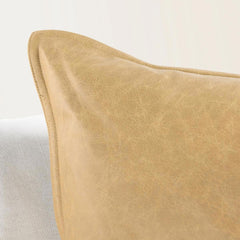 SLD Leather Golden Wheat Multiple Sizes Throw Pillow (Set of 2) - Ornate Home
