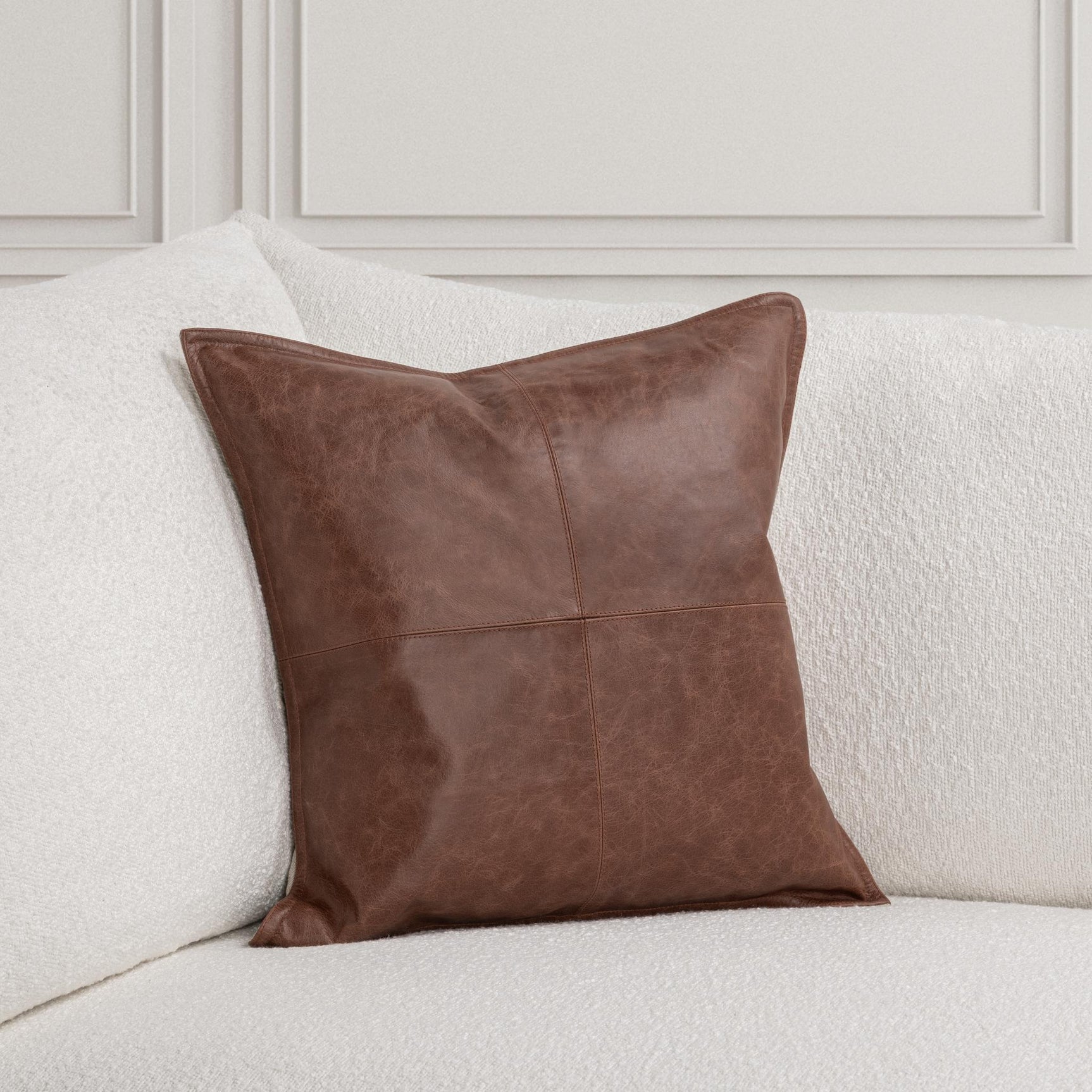 SLD Leather Kona Brown Multiple Sizes Throw Pillow (Set of 2) - Ornate Home