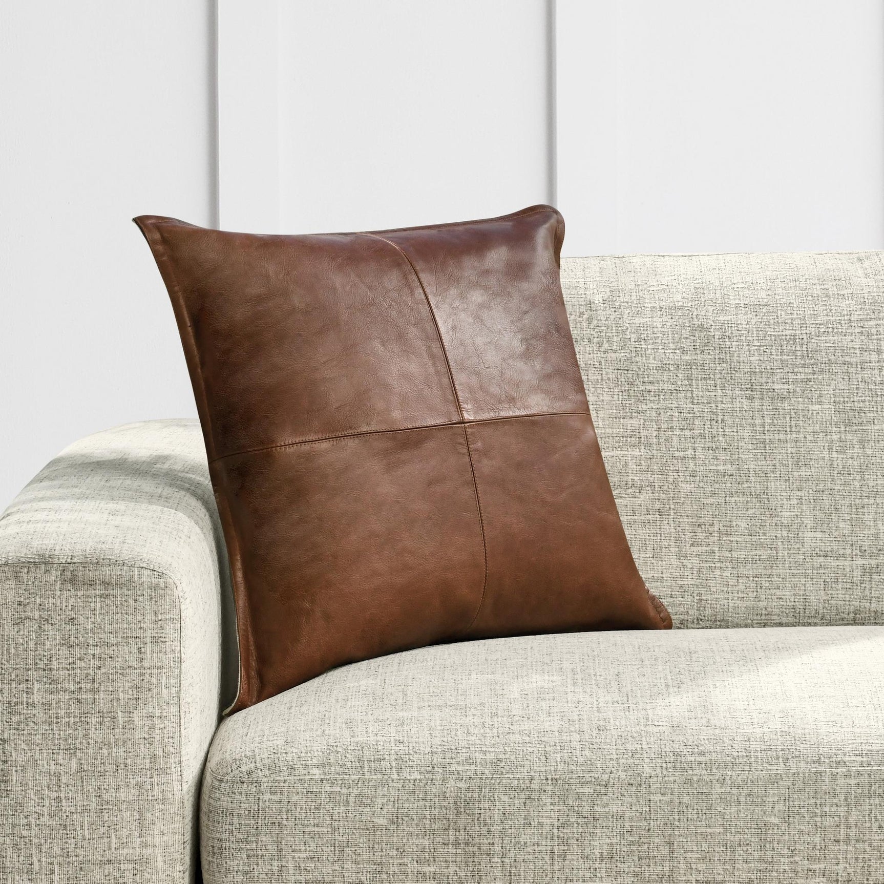 SLD Leather Kona Brown Multiple Sizes Throw Pillow (Set of 2) - Ornate Home