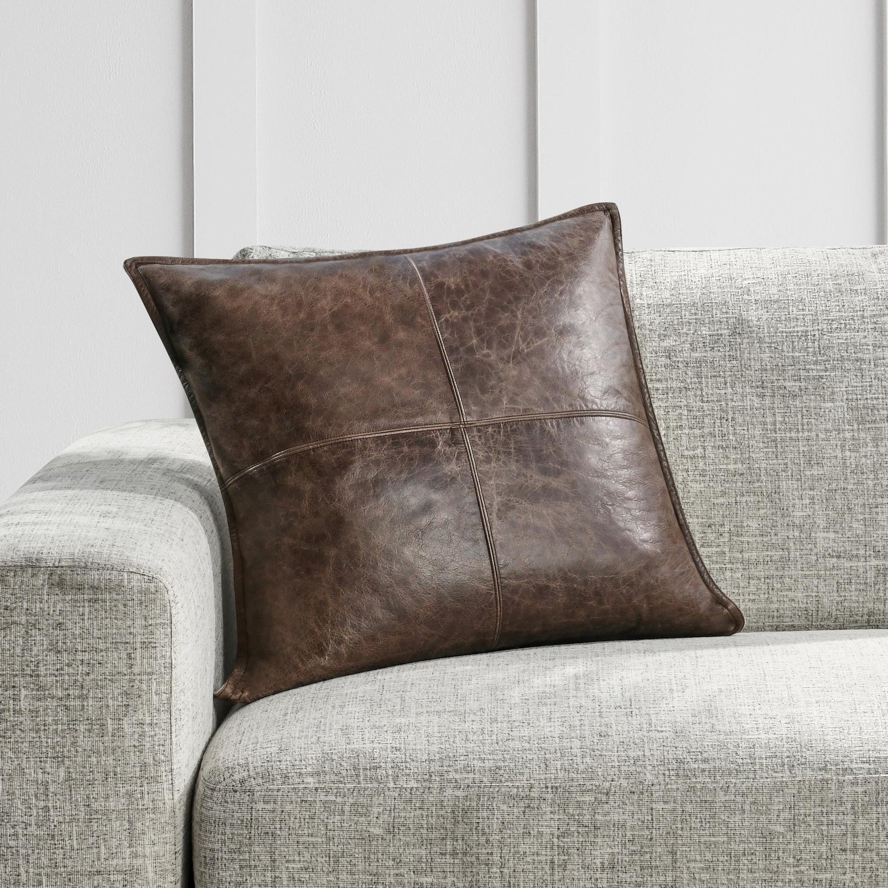 SLD Leather Parsons Cocoa Multiple Sizes Throw Pillow (Set of 2) - Ornate Home